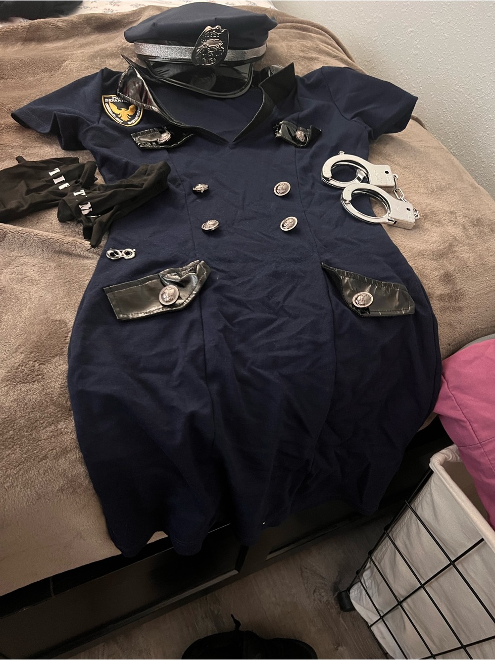 Girls Navy Police Play Dress with Badge and Accessories